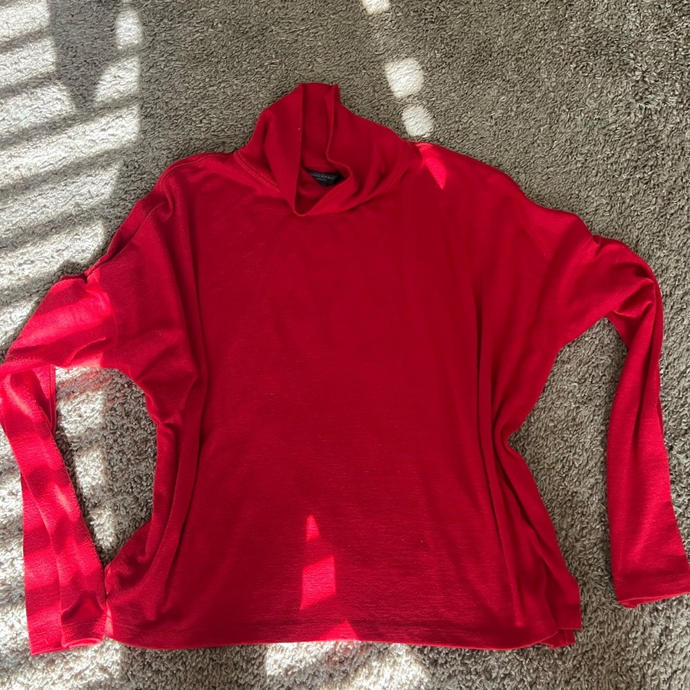 Banana Republic Red Cowl Neck Sweater